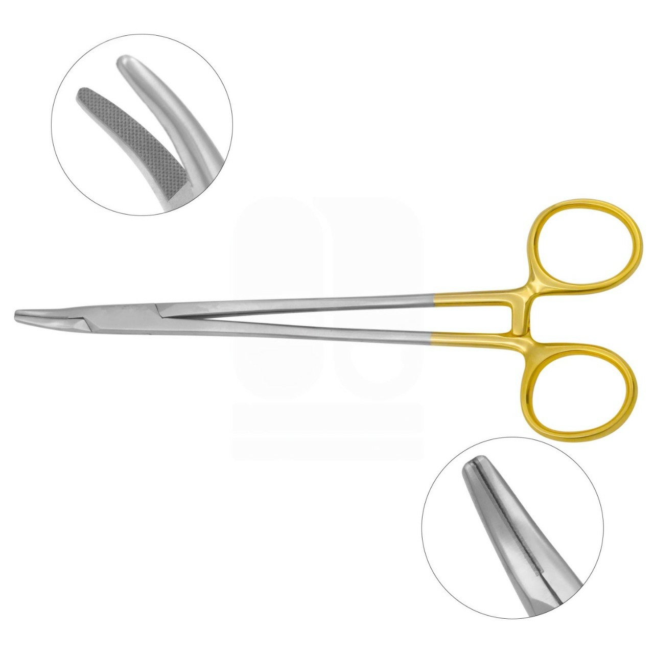 Heaney Needle Holder - TC Curved Serrated Jaw
