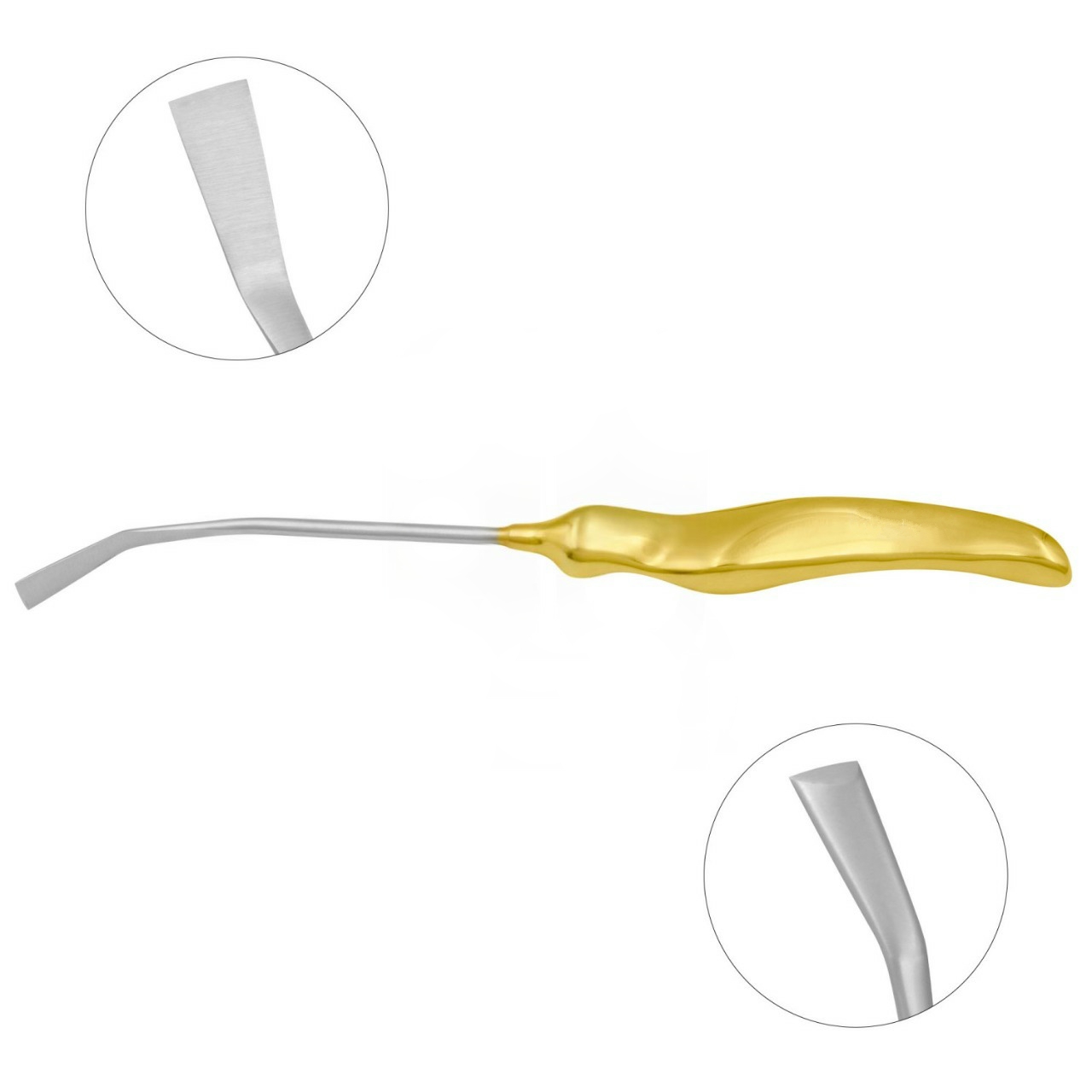 Daniel Endoscopic Forehead Scalp Elevator, Angled Tip, 12mm, 24cm