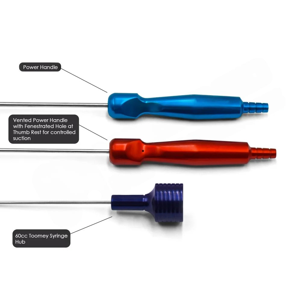 Spatula Tip Liposuction Cannula, Dual Ports, Power Handle