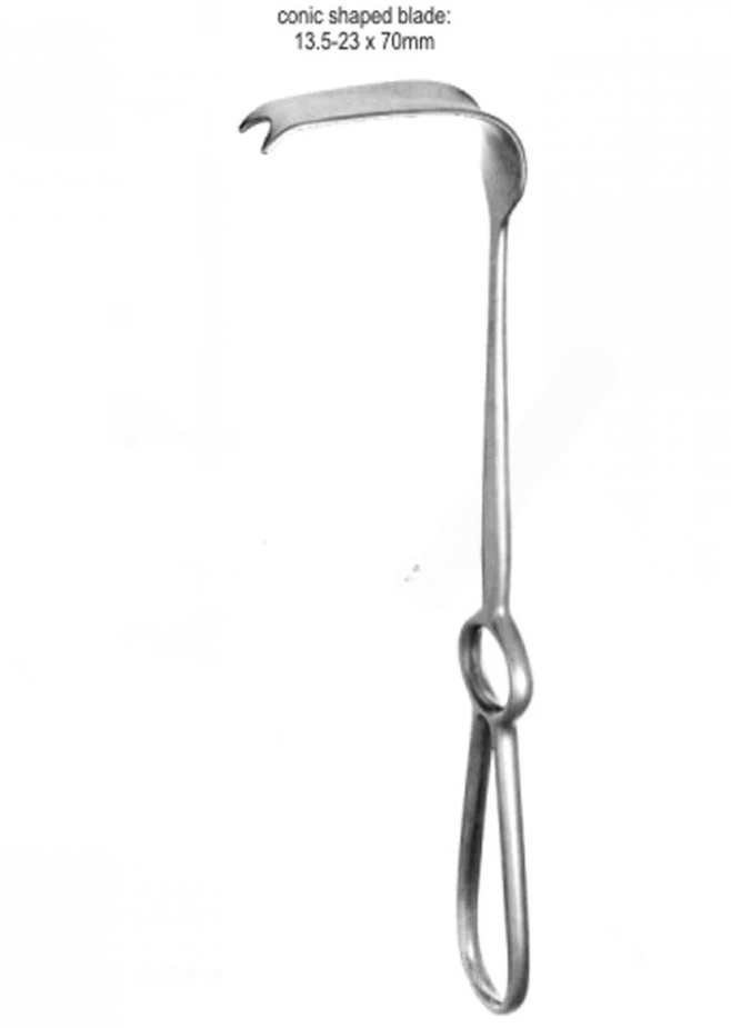 Obwegeser Alveolar Retractor, Conic Shape Blade, 22cm