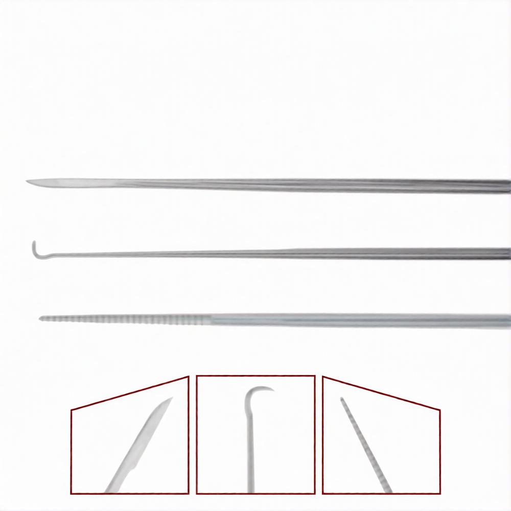 Micro Laryngeal Knives Set of 1 Pick, 1 Swab Holder,  1 Straight Knife