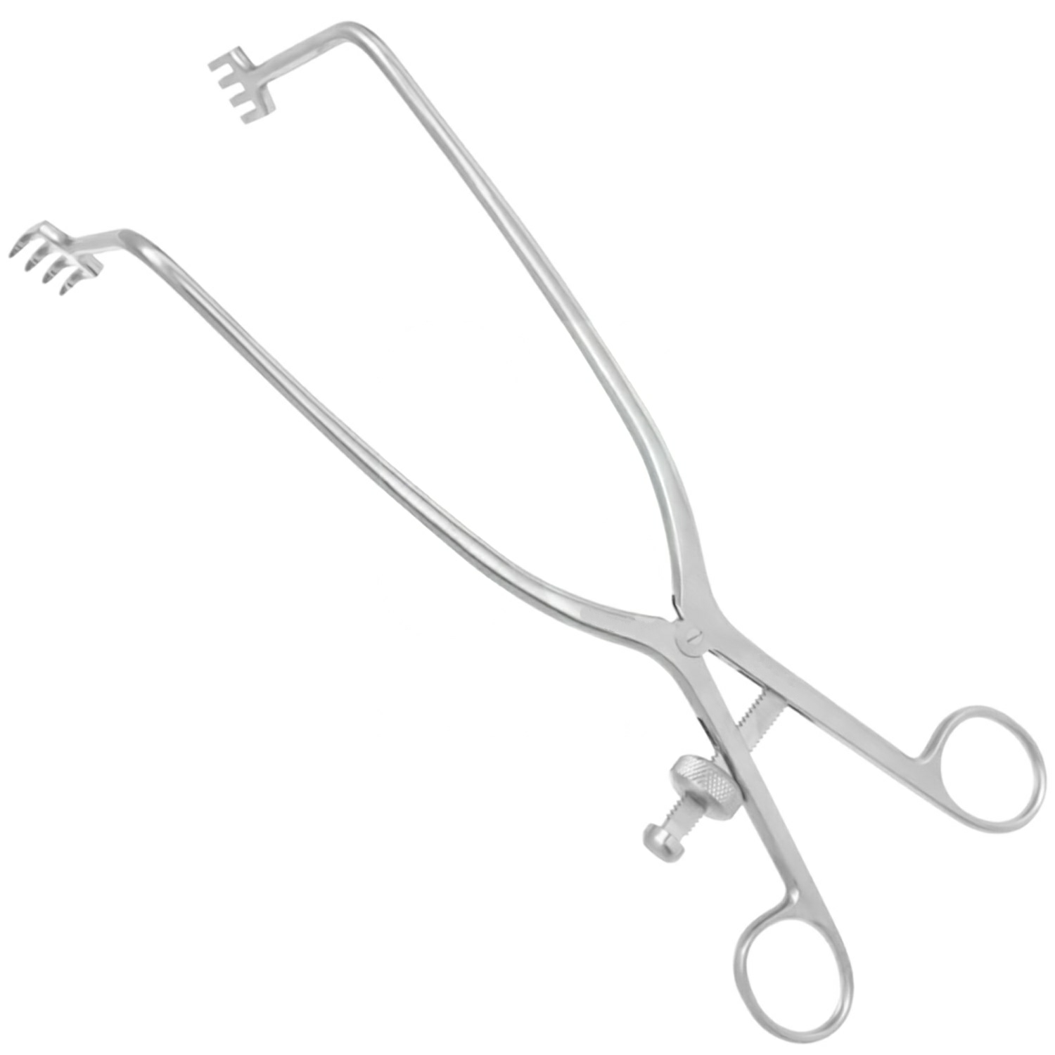 Deep Gelpi Retractor with 4 Sharp Prongs, Self-Retaining and 90° Angled