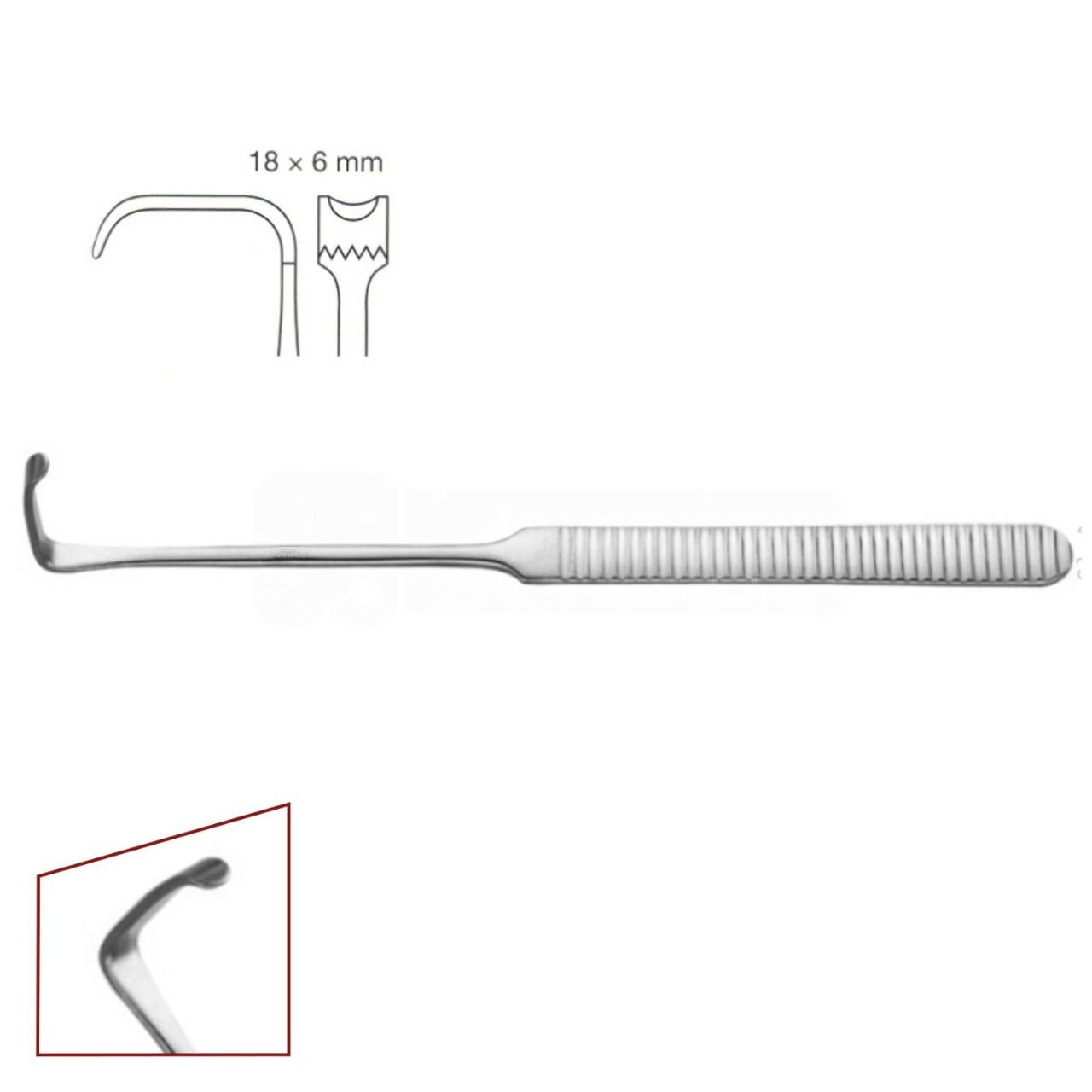 Strandell Stille Retractor, 17cm with Toothed Blade