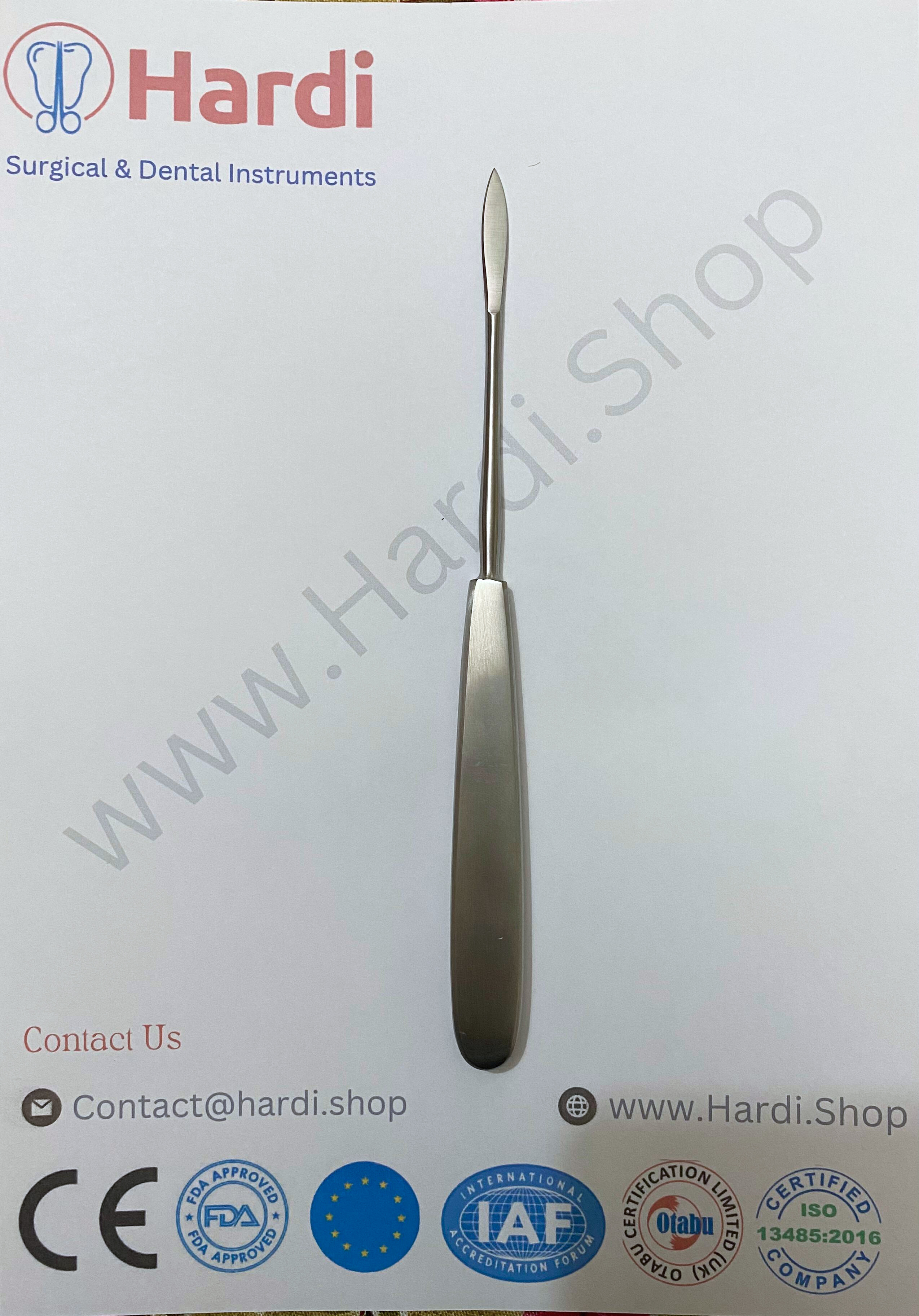 Halle Brain Knife, 20cm with Flat Handle for Neurosurgery
