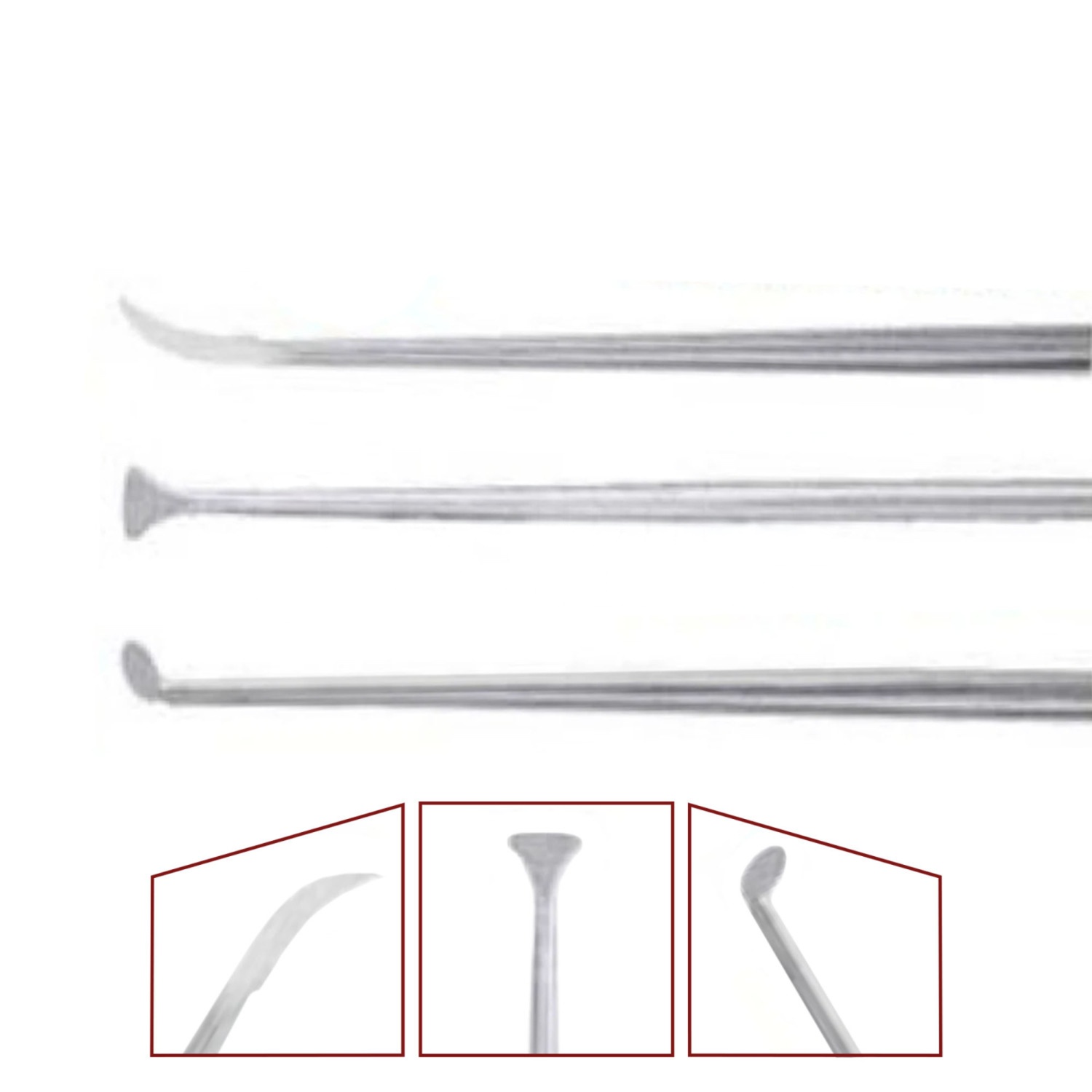 Micro Laryngeal Knives Set of 1 Round Knife, 1 Peeling Knife, 1 Sickle Knife