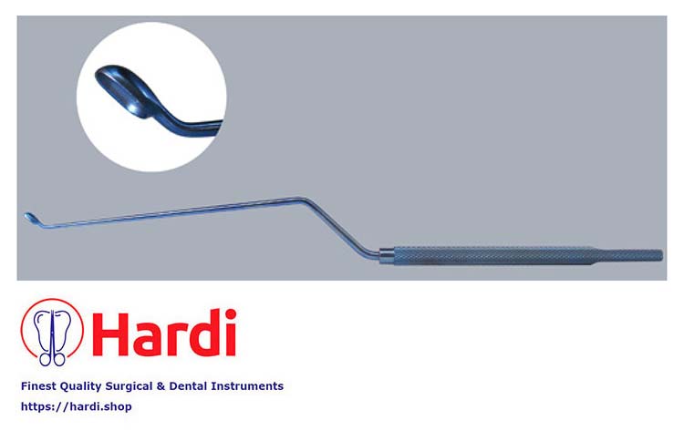 Angled Up Cup Curette, Bayonet Round Handle