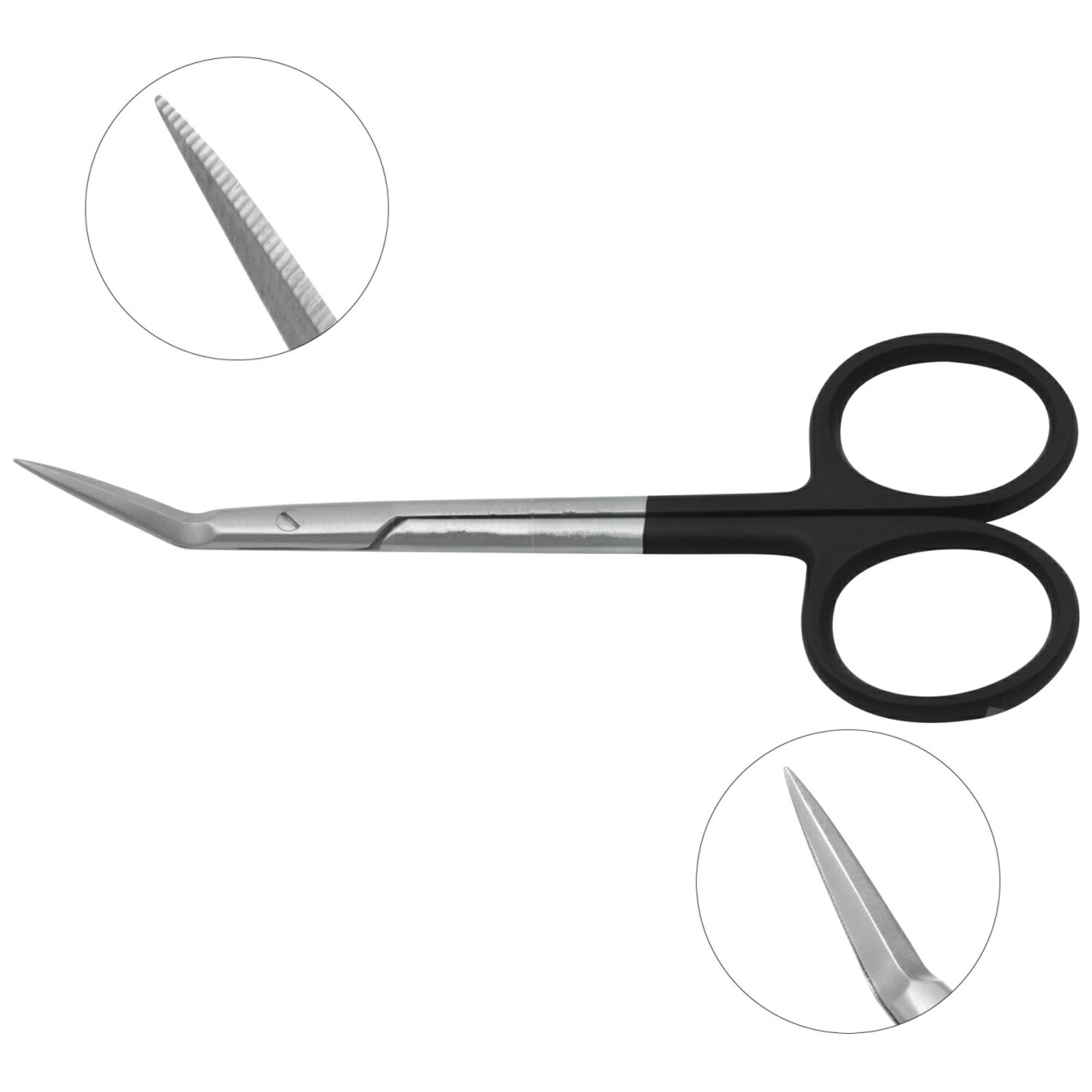 Gunter Nasal Double-Beveled Scissors 11.5 cm - Angled , Serrated