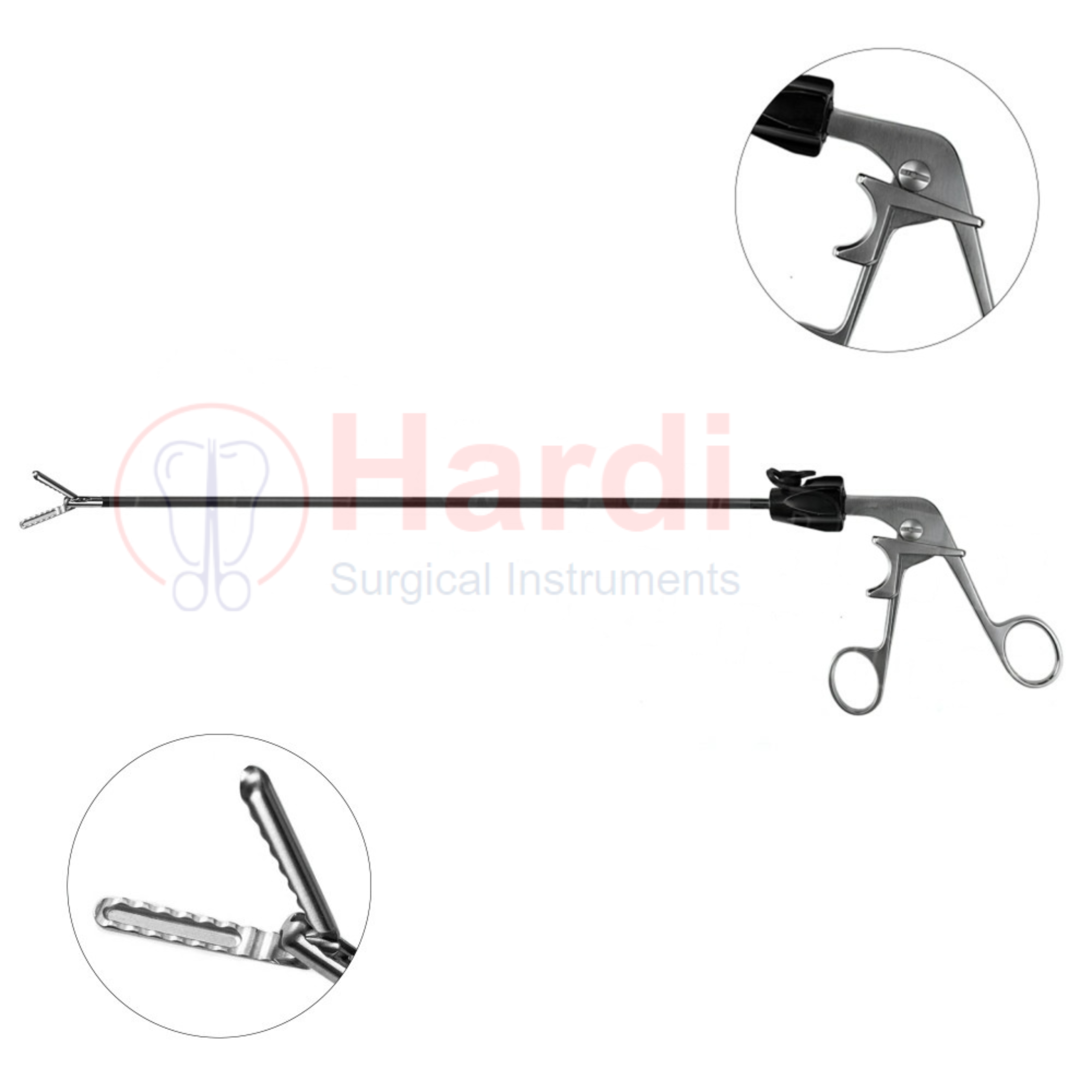 Laparoscopic Wave Grasper, Double Action, Slide 'N' Lock