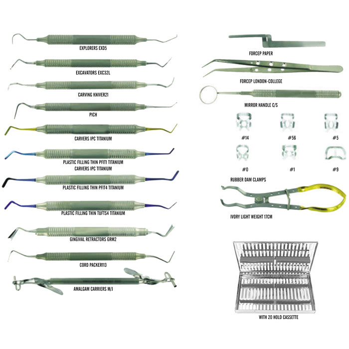 Dental Composite Filling Instruments Kit Of 21 Pcs