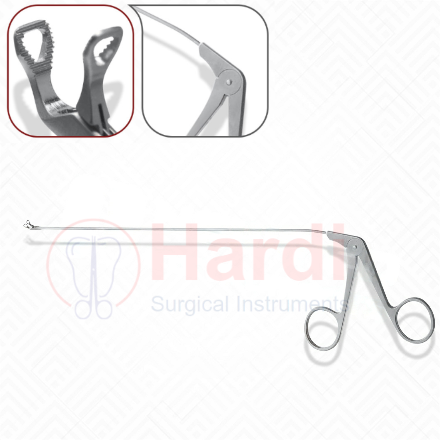 Feder-Ossoff Micro Laryngeal Forceps, 23cm, Triangular Serrated Jaws