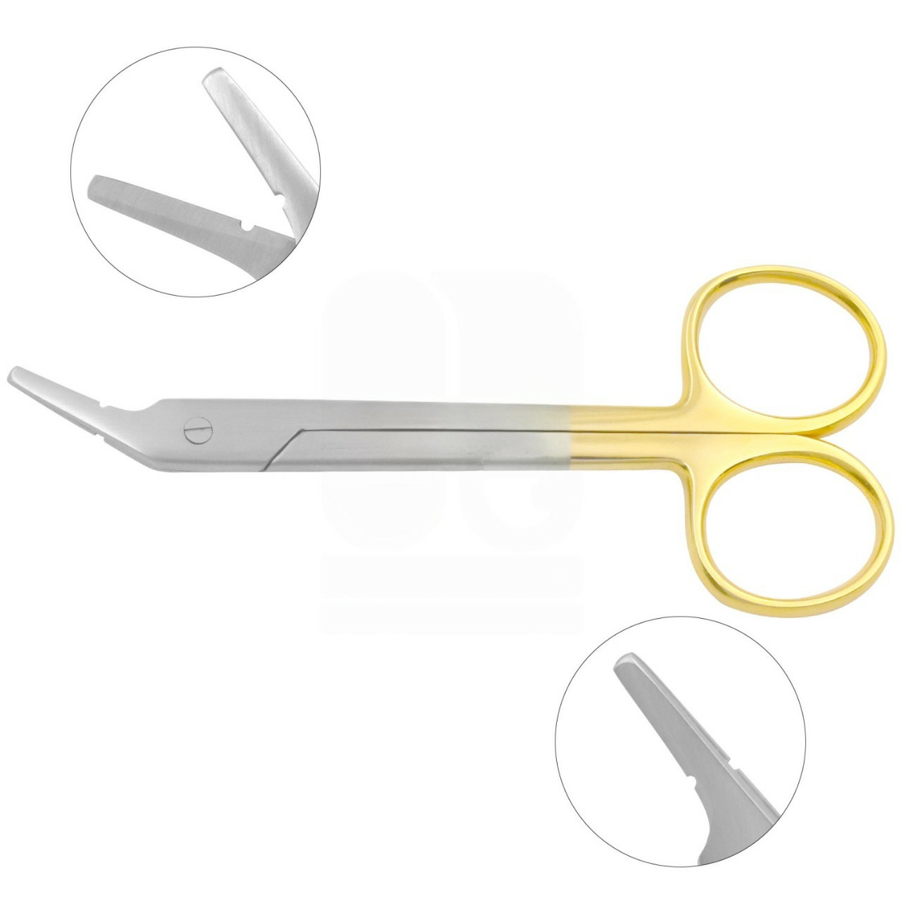 Suture-Wire Scissors 12 cm - Angled, Serrated , TC