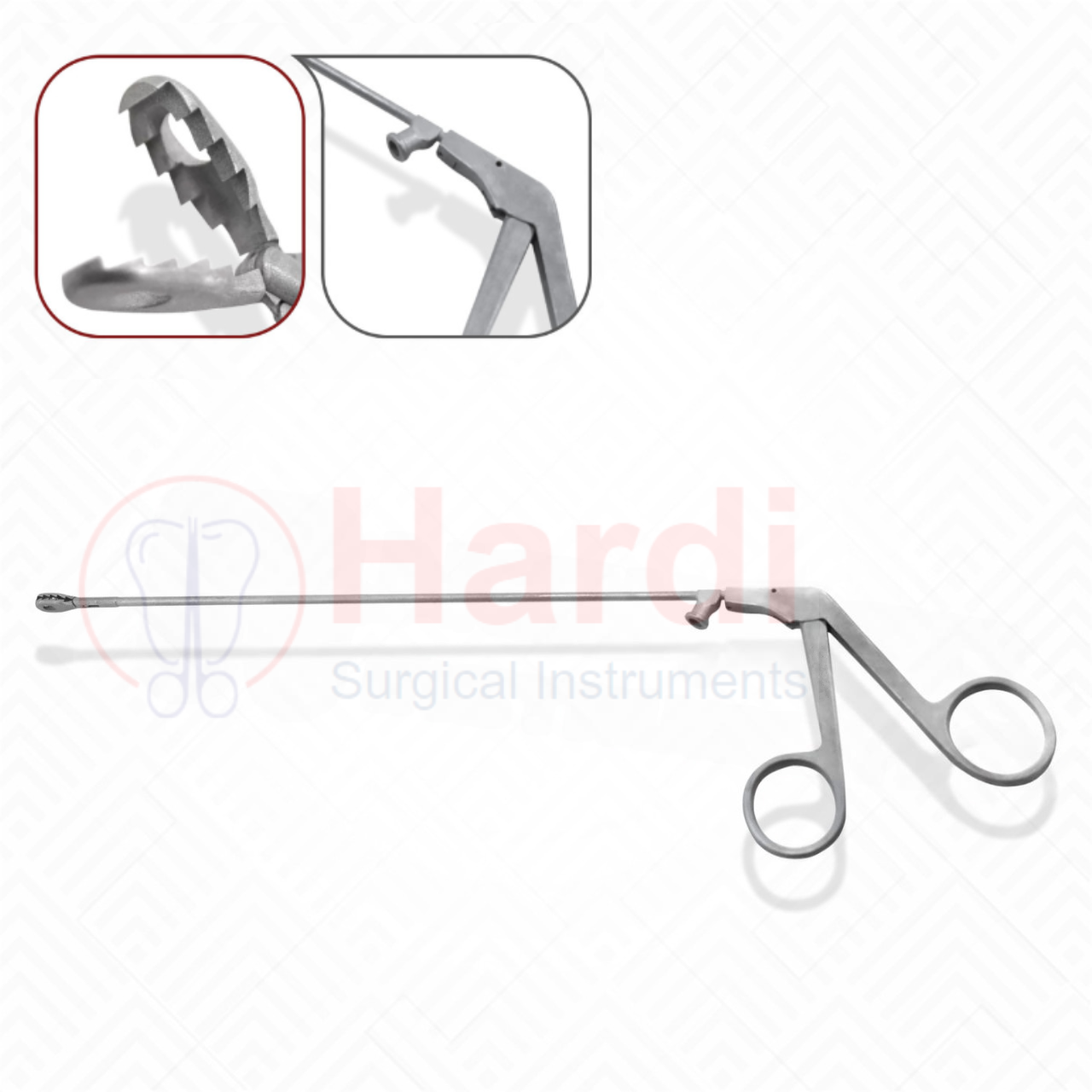 Steiner Laryngoforce Grasping Forceps, Oval Bite, 22cm