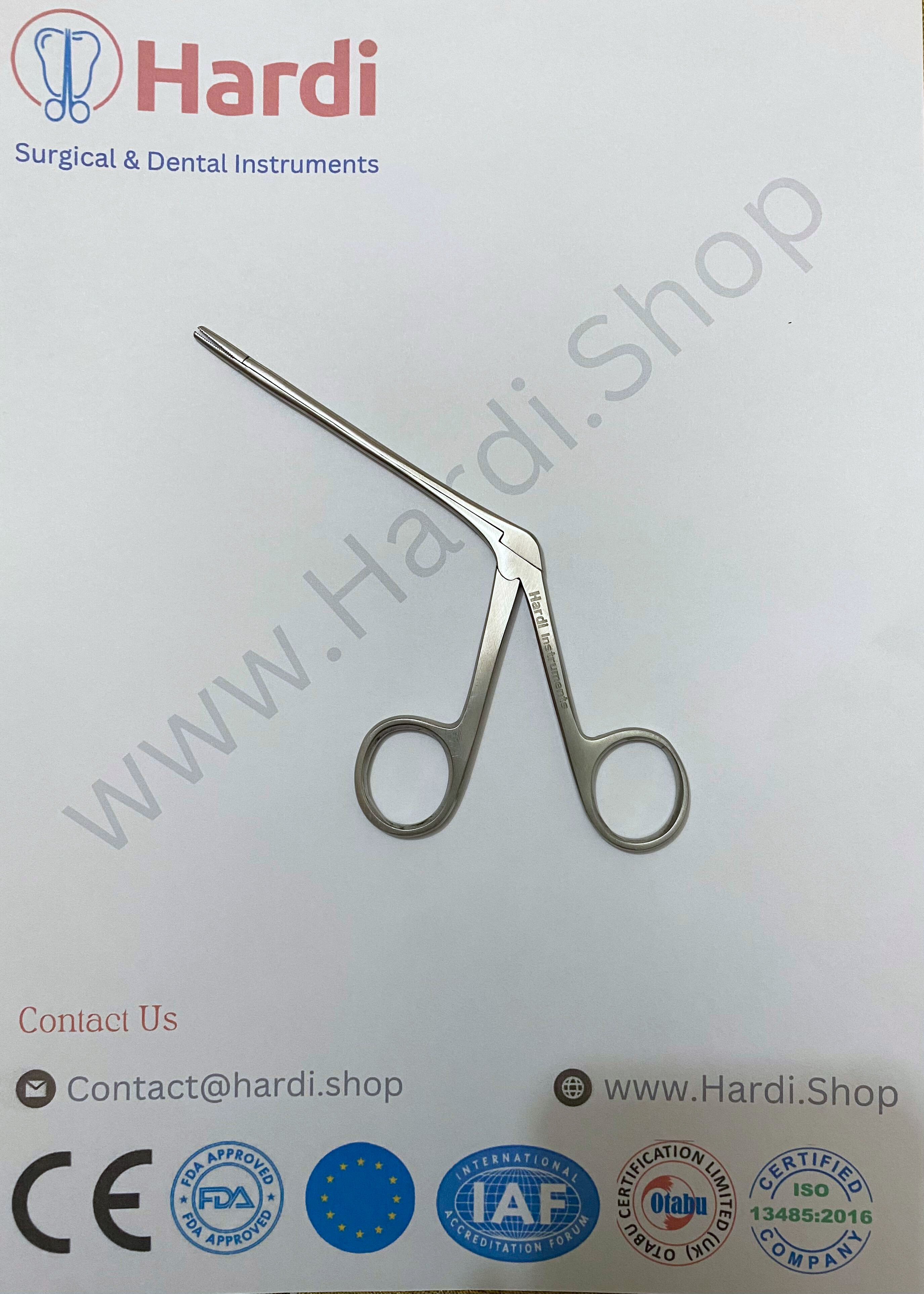 Ear Alligator Forceps - 16cm Length, 9.5cm Shaft, 12mm Serrated jaws