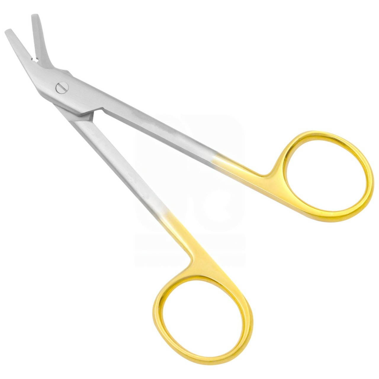 Suture-Wire Scissors 12 cm - Angled, Serrated , TC